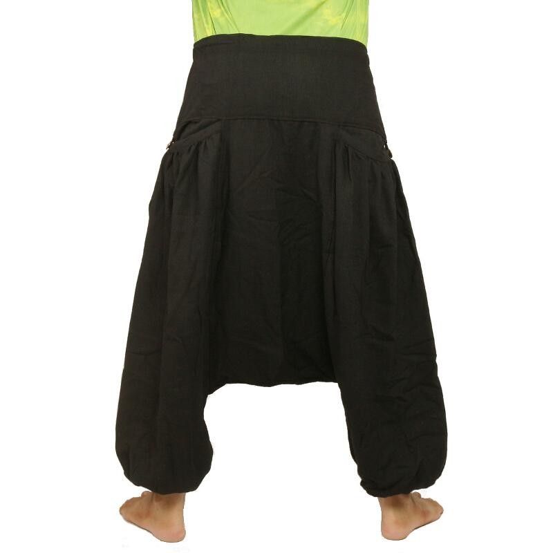 Pantalón Aladdin con 2 bolsillos laterales profundos, negro
