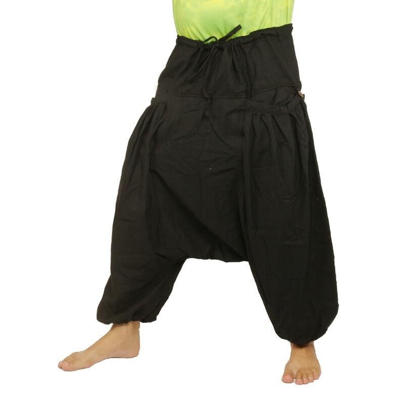 Pantalon Aladdin avec 2 poches latérales profondes, noir