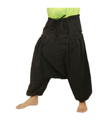 Pantalon harem avec 2 poches latérales profondes, noir