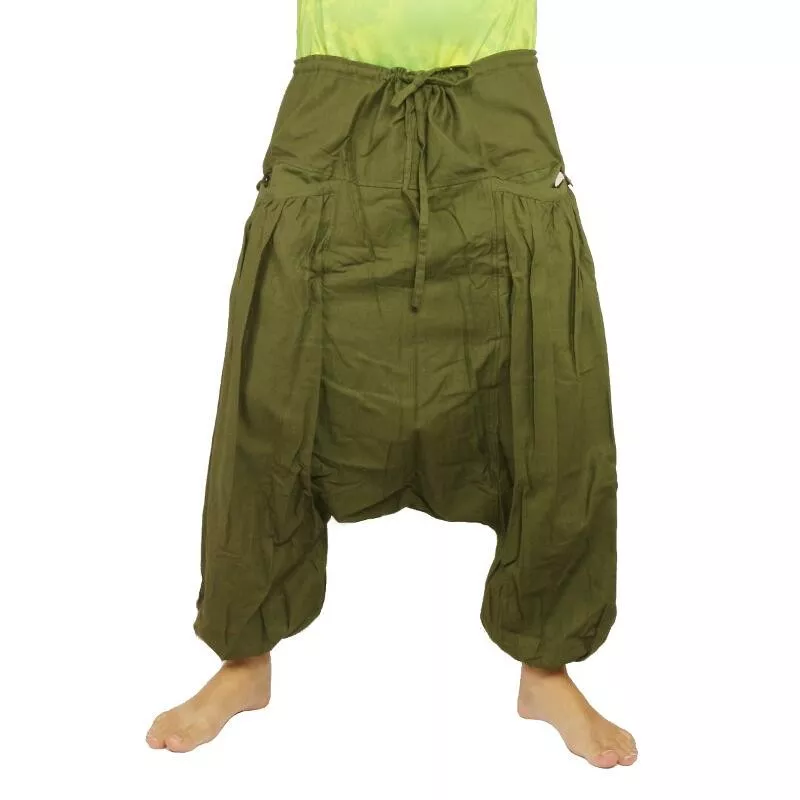 Pantalon sarouel avec 2 poches latérales profondes, vert