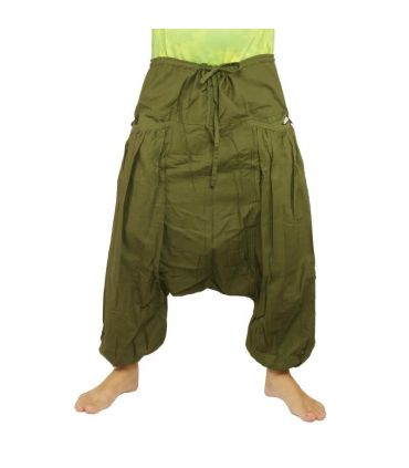Pantalon sarouel avec 2 poches latérales profondes, vert