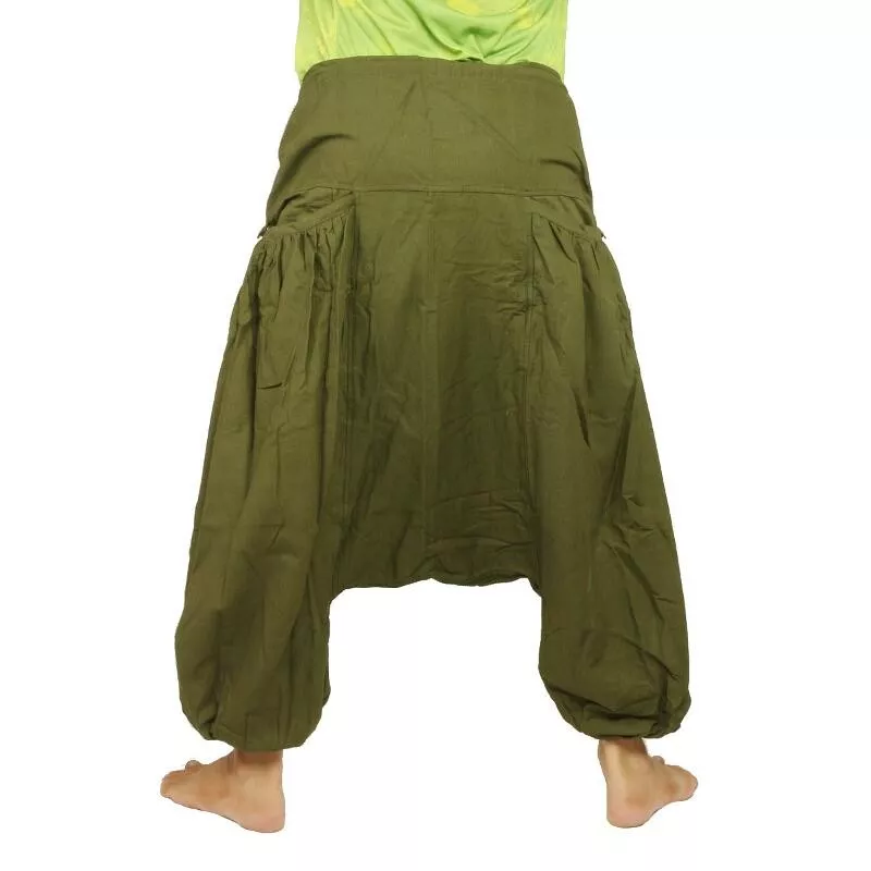 Pantalon sarouel avec 2 poches latérales profondes, vert