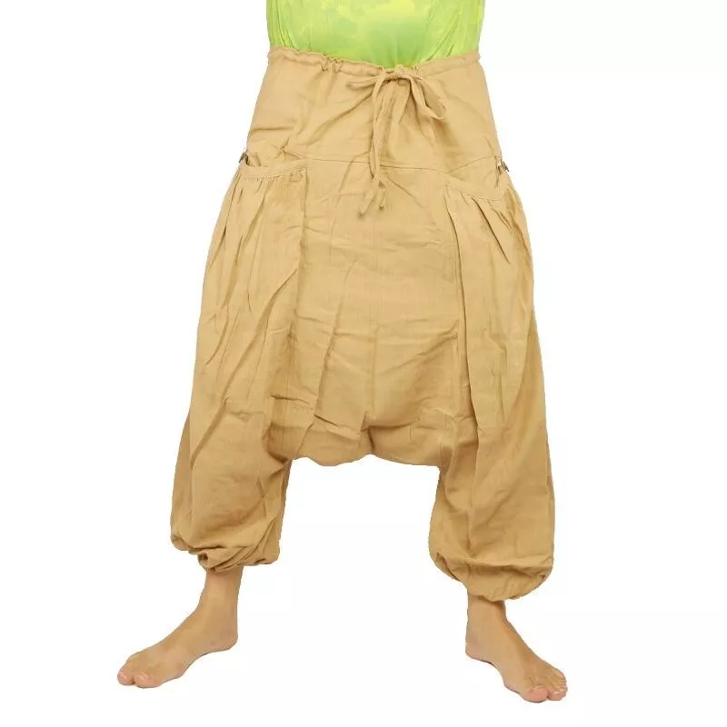 Pantalon sarouel avec 2 poches latérales profondes, crème