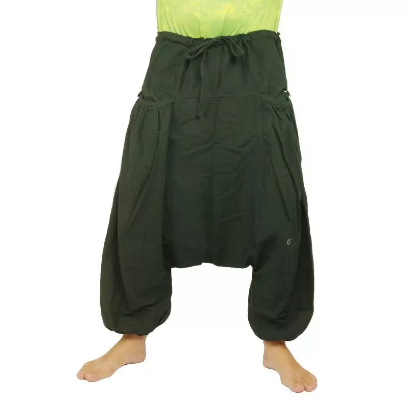Pantalon sarouel avec 2 poches latérales profondes, vert