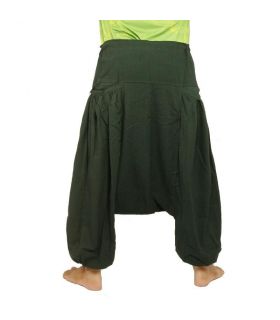 Pantalón de harén con 2 bolsillos laterales profundos, verde
