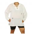 Chemise thaïlandaise à capuche en coton blanc taille M