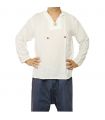 Camisa tailandesa de algodón con capucha blanca talla XL
