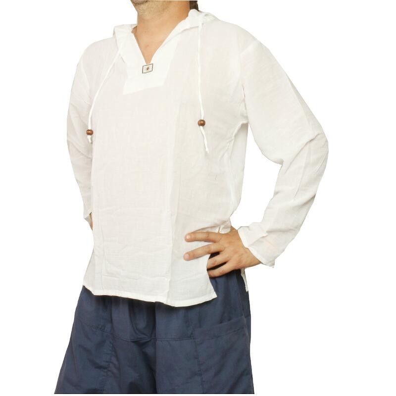 Sweat à capuche en coton thaïlandais blanc taille XL