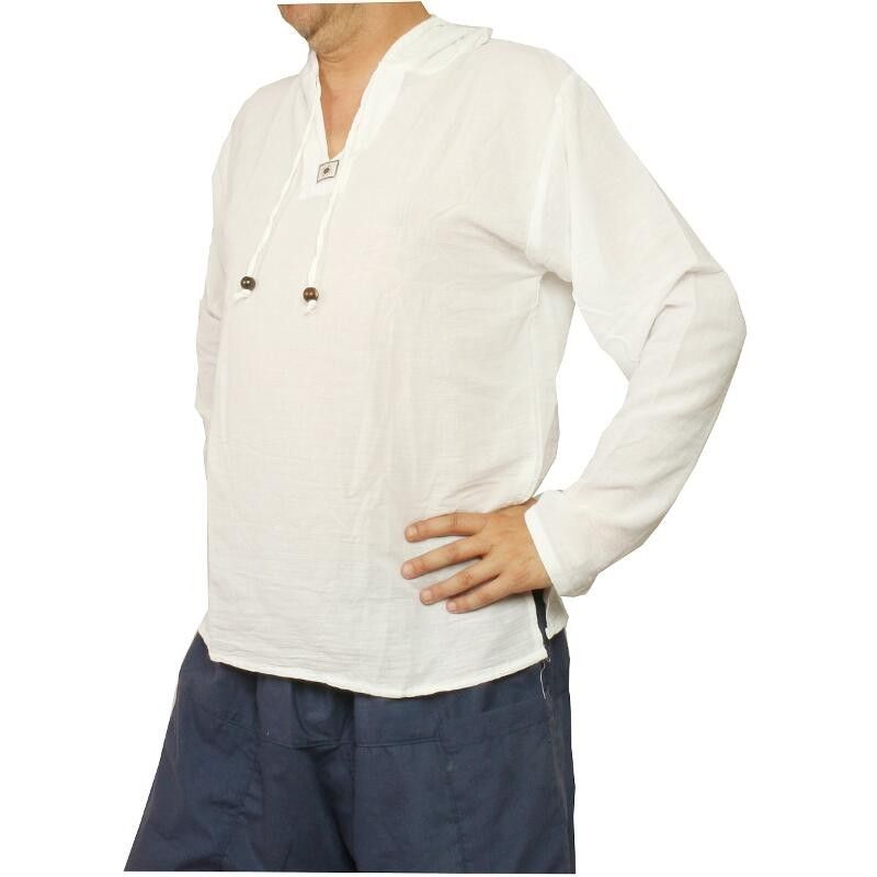 Sweat à capuche en coton thaïlandais blanc taille XXL