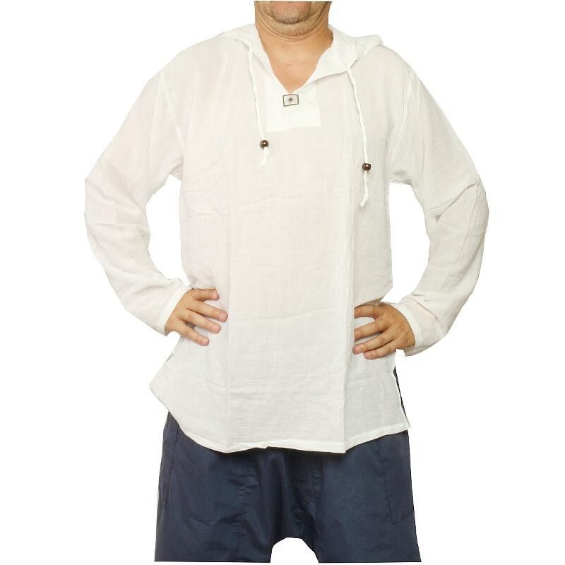 Sweat à capuche en coton thaïlandais blanc taille XXXL
