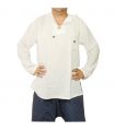 Camisa de algodón con capucha tailandesa blanca talla XXXL