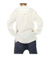 Chemise thaïlandaise à capuche en coton blanc taille XXXL