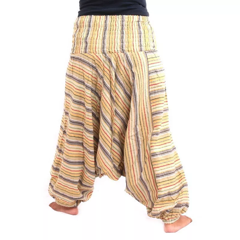 harem pants striped beige