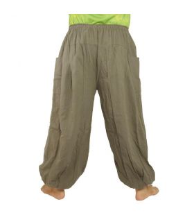 Om Goa Hose mit floralem Druck grau