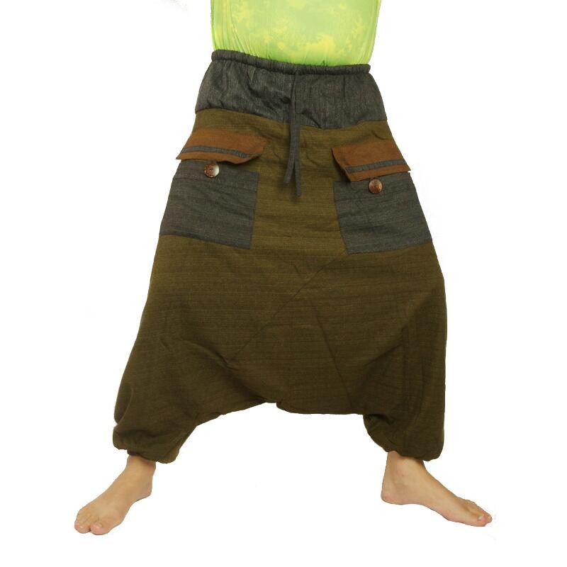 Baggy Pants bicolor with big pockets and drawstring ARYK4