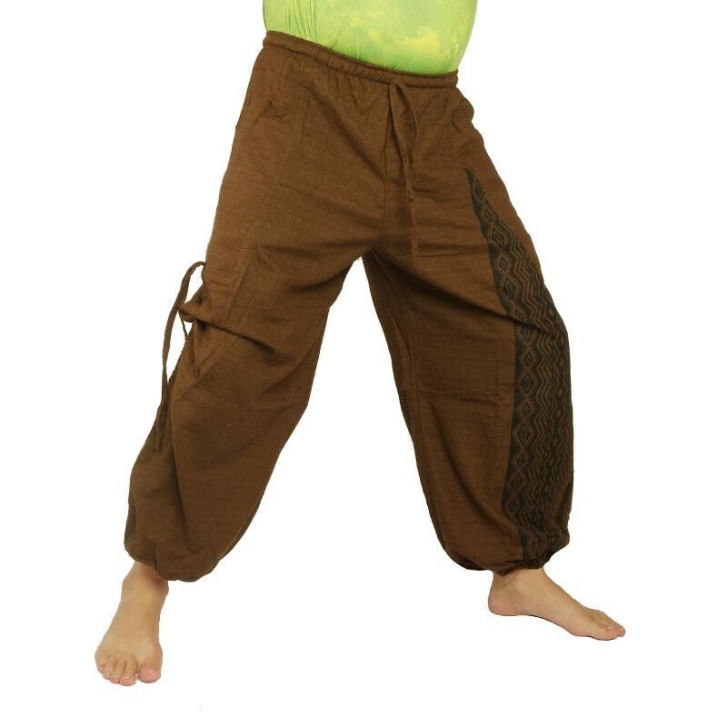 Pantalones harén Ethno print marrón