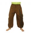Pantalones de harén con estampado étnico marrón