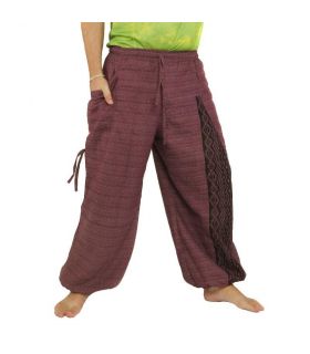 Pantalones de harén con estampado étnico magenta