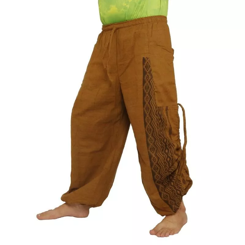 Haremshose   Ethno Druck khaki