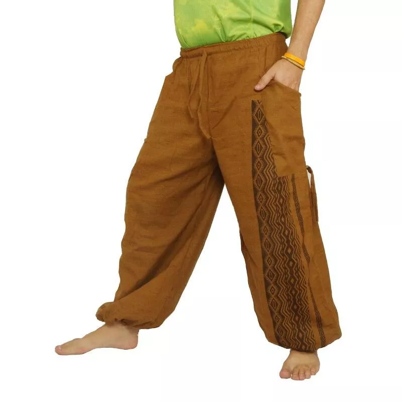 Harem pants ethno print khaki