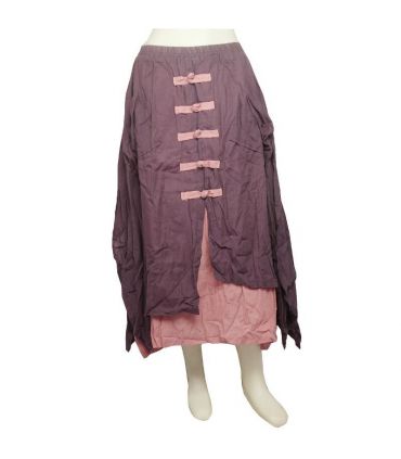 Jupe aspect froissé - double épaisseur avec poches latérales