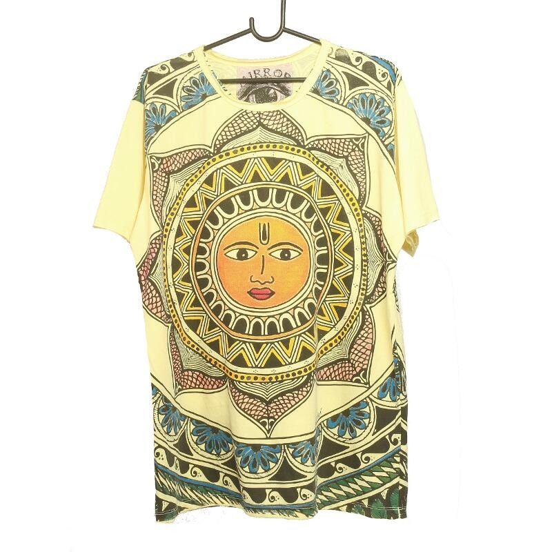 "Mirror" Mandala Sonne T-Shirt Größe L
