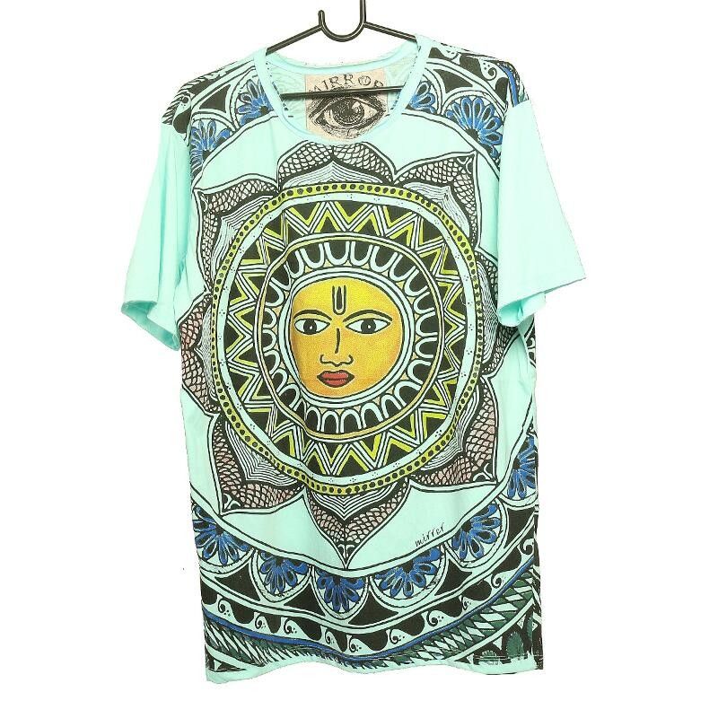"Mirror" mandala sun T-shirt size L