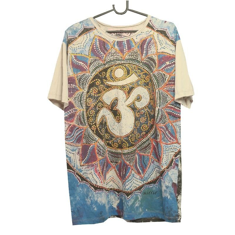 "Mirror" Om Mandala T-shirt size L
