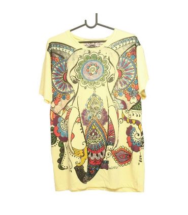 "Mirror" Hippie Ganesha Elefant T-Shirt Größe L