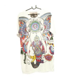 "Mirror" Hippie Ganesha Elephant T-Shirt Size L