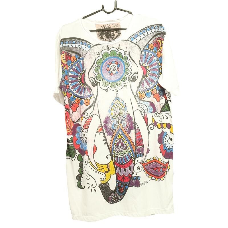 "Mirror" T-shirt Éléphant Hippie Ganesha Taille L