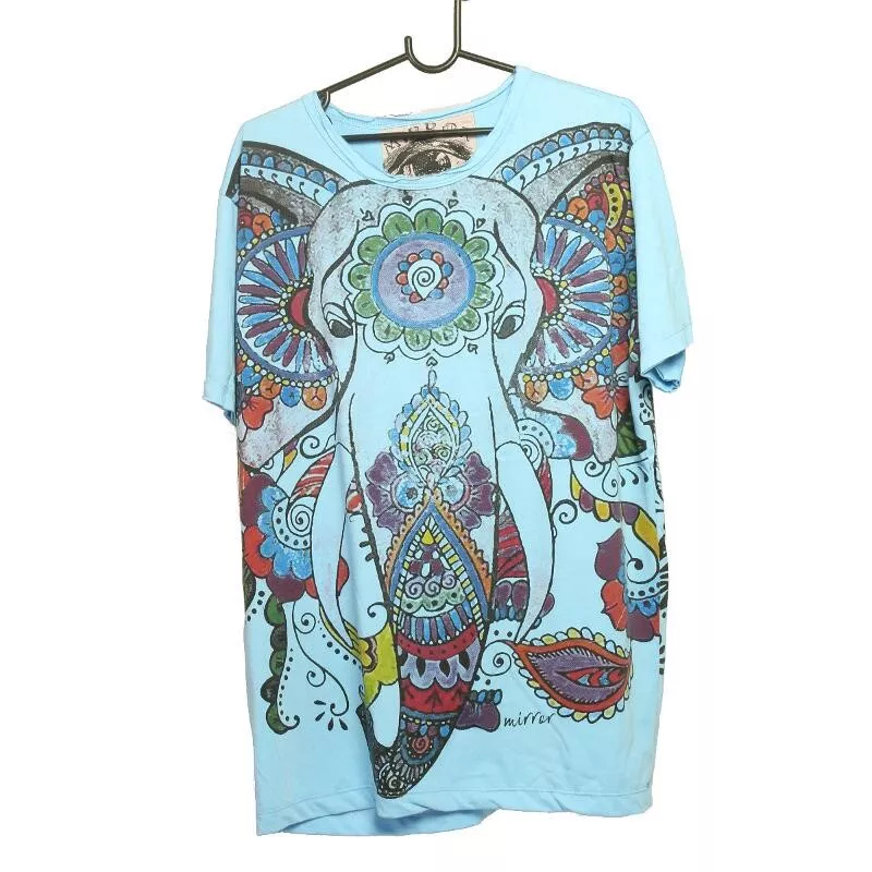 T-shirt "Mirror" Hippie Ganesha Elephant Taille L