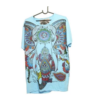 "Mirror" Hippie Ganesha Elefant T-Shirt Größe L