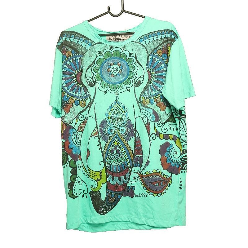 "Mirror" Hippie Ganesha Elephant T-Shirt Size L