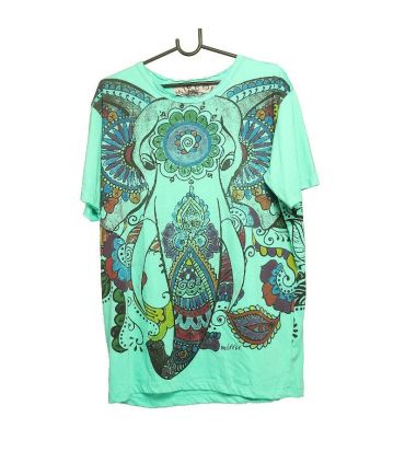 T-shirt "Mirror" Hippie Ganesha Elephant Taille L
