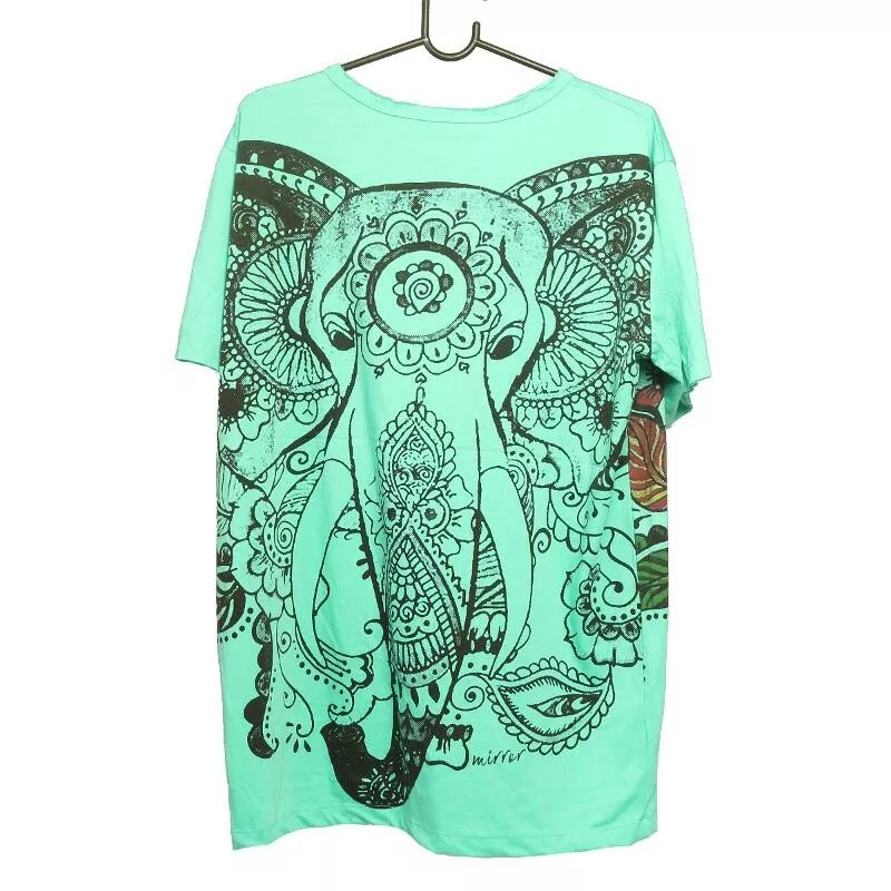 "Mirror" Hippie Ganesha Elefant T-Shirt Größe L