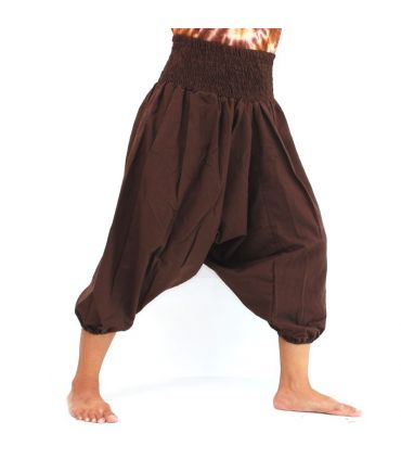3/5 Pantalon capri en coton brun foncé