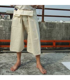 4.3 los pantalones cortos del pescador tailandés - sin teñir - algodón