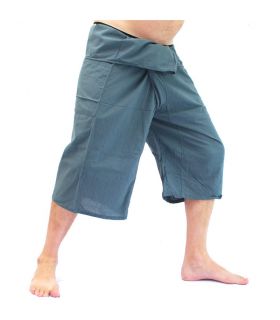 3/4 Thai Fisherman pants short - gray - cotton