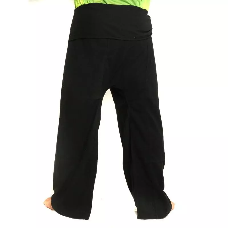 Pantalon de pêcheur thaïlandais - noir - coton extra long