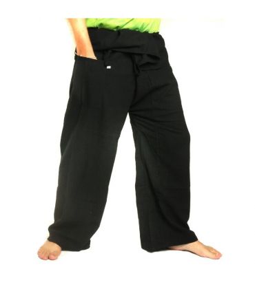 Thai Fischerhose - schwarz - extra lang Baumwolle