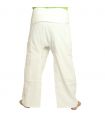 Pantalones de pescador tailandés - blanco - algodón extra largo