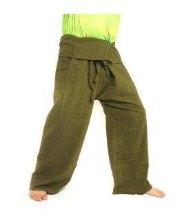 Thai fisherman pants - olive green - extra long cotton