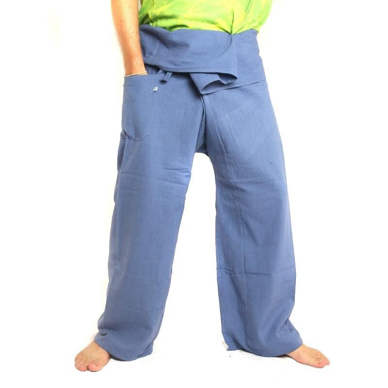 Pantalon pêcheur thaï - bleu clair - coton extra long