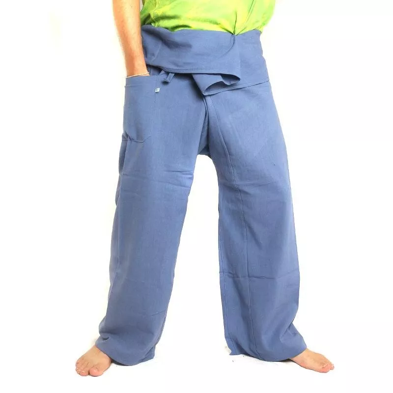 Thai Fischerhose - hellblau - extra lang Baumwolle