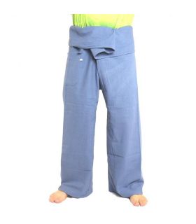 Pantalones de pescador tailandeses - azul claro - algodón extra largo