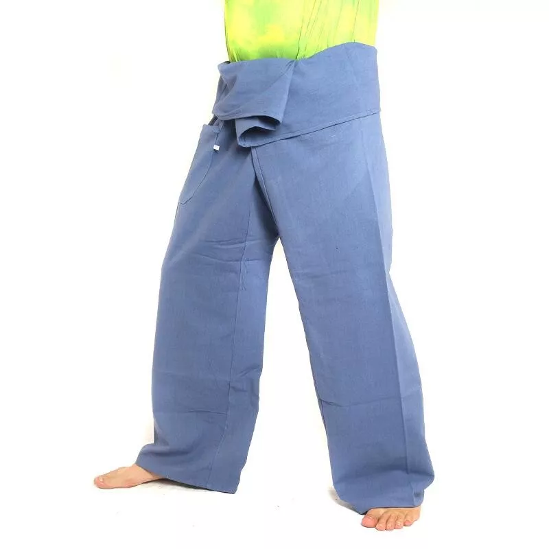 Thai Fischerhose - hellblau - extra lang Baumwolle
