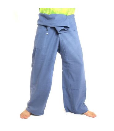 Thai fisherman pants - light blue - extra long cotton