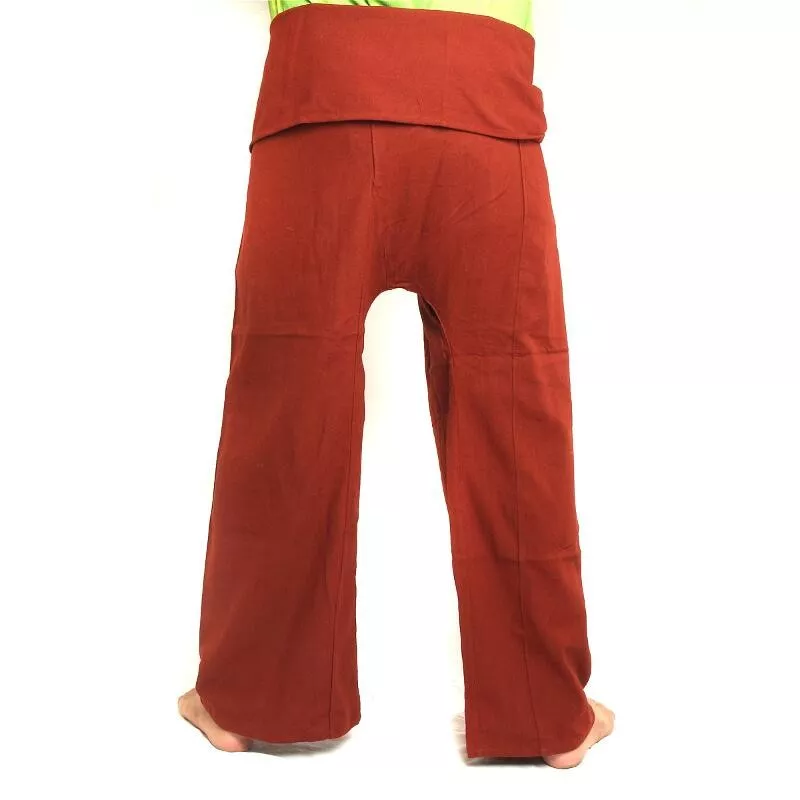 Pantalon de pêcheur thaïlandais - rouge - coton extra long