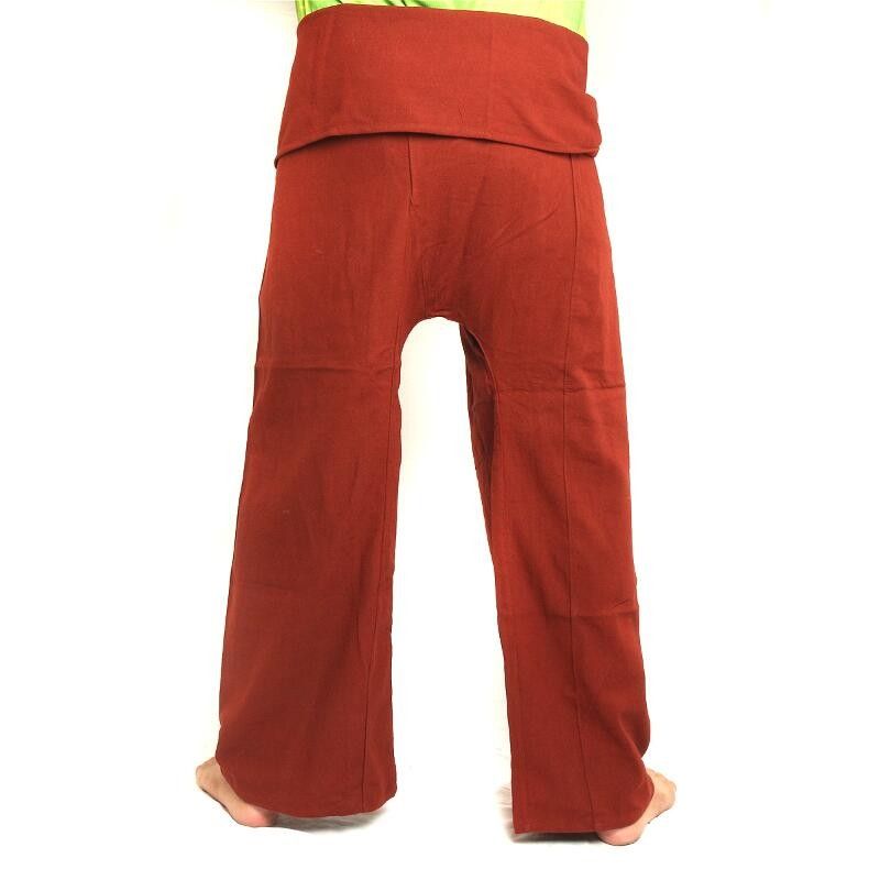 pantalones pescador tailandés - rojo - algodón extra larga